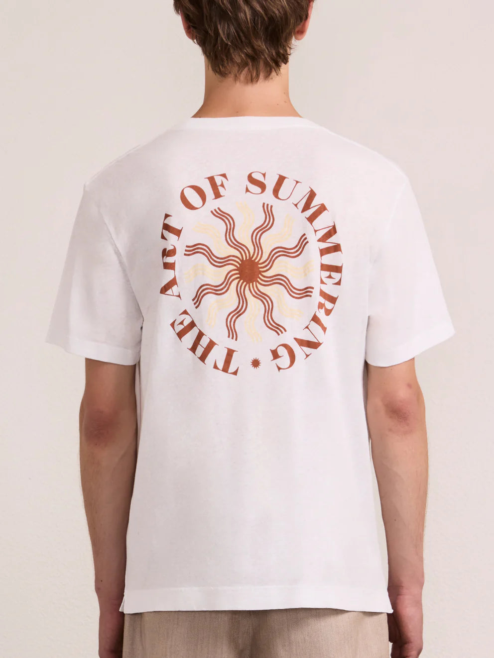 Load image into Gallery viewer, Dinis Linen Blend Art of Summering Printed Tee Copper
