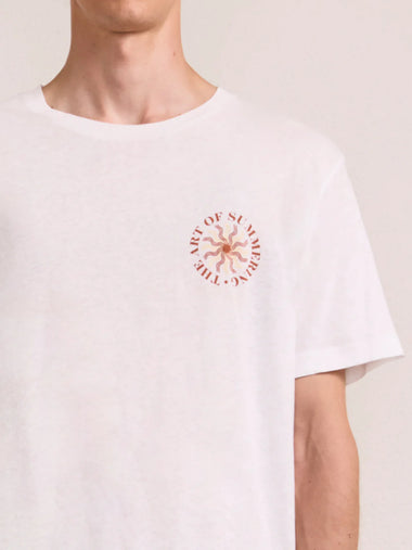 Dinis Linen Blend Art of Summering Printed Tee Copper