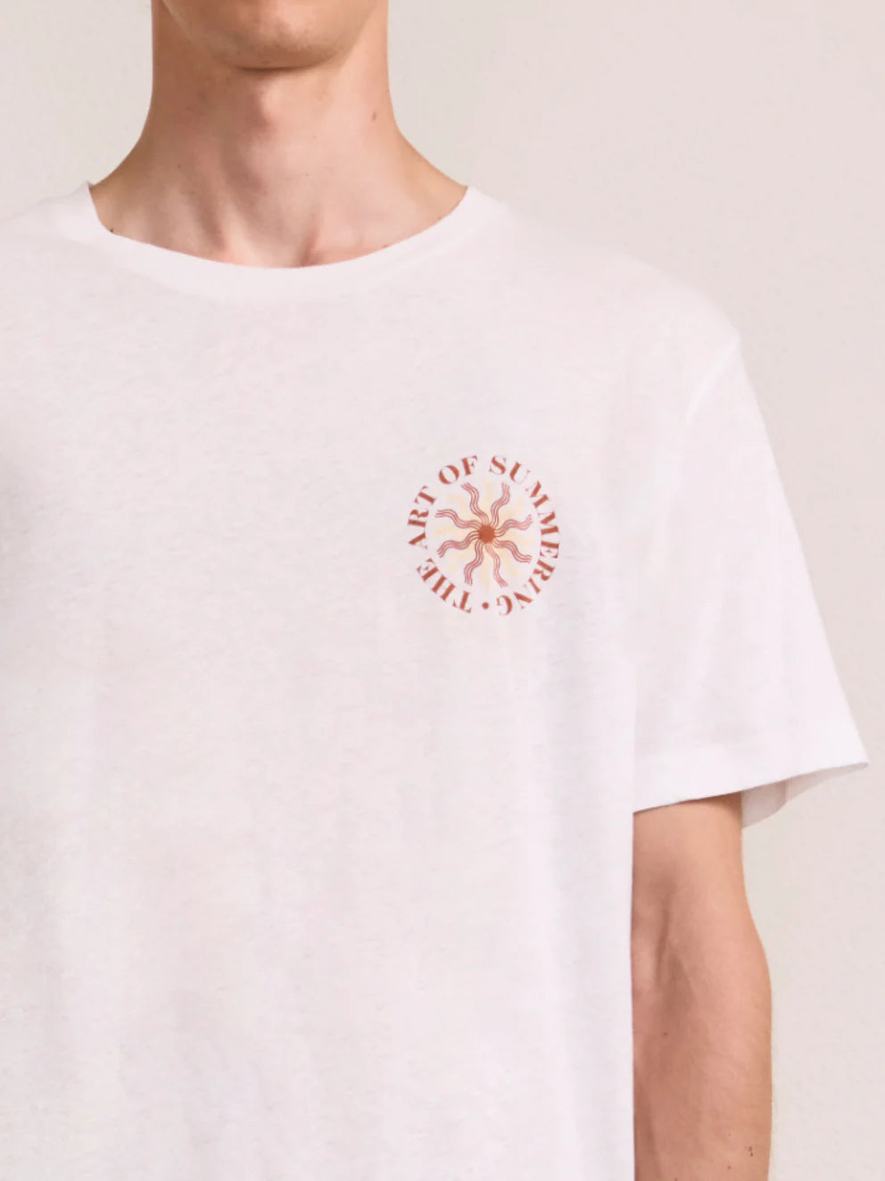 Load image into Gallery viewer, Dinis Linen Blend Art of Summering Printed Tee Copper
