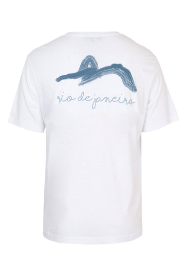 Dinis Linen Blend Montahna RDJ Printed Tee Coastal Blue