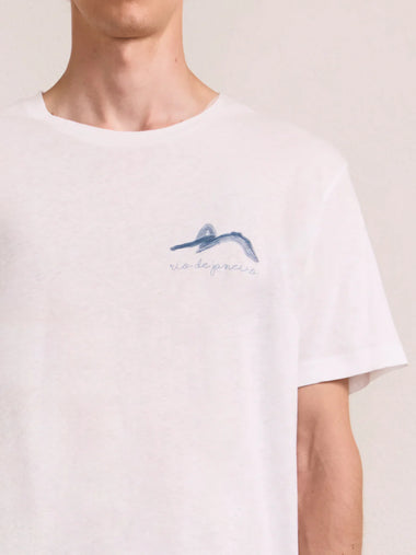 Dinis Linen Blend Montahna RDJ Printed Tee Coastal Blue