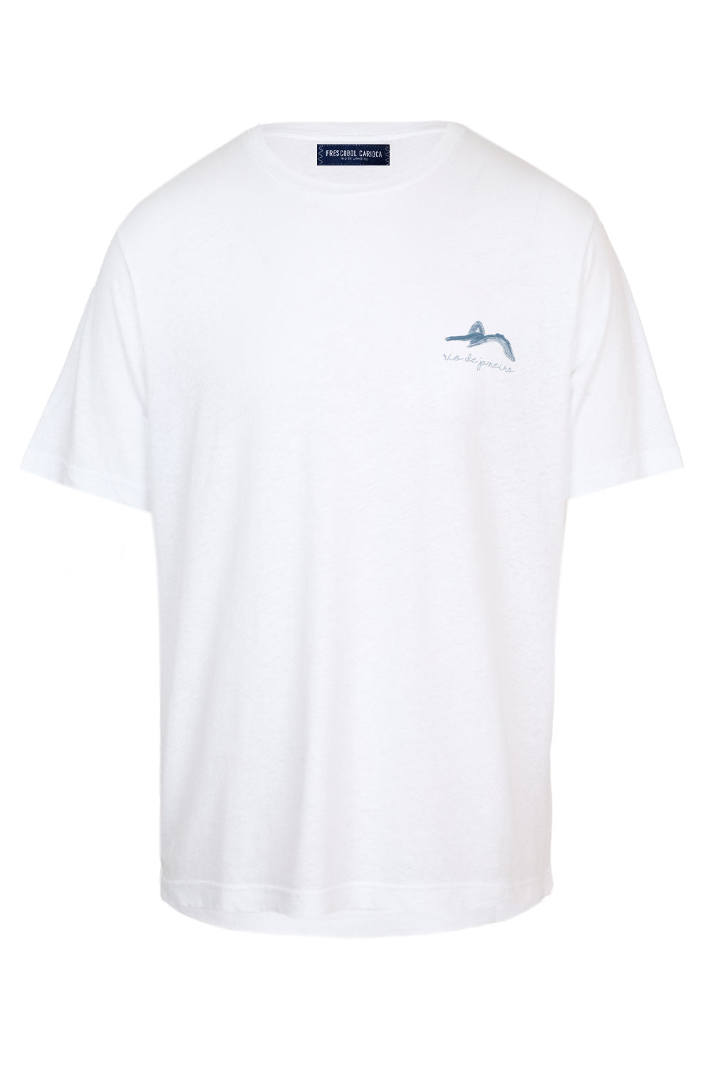 Load image into Gallery viewer, Dinis Linen Blend Montahna RDJ Printed Tee Coastal Blue
