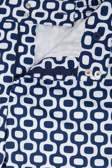 Porto Swim Shorts Ipanema Large Print Navy Blue
