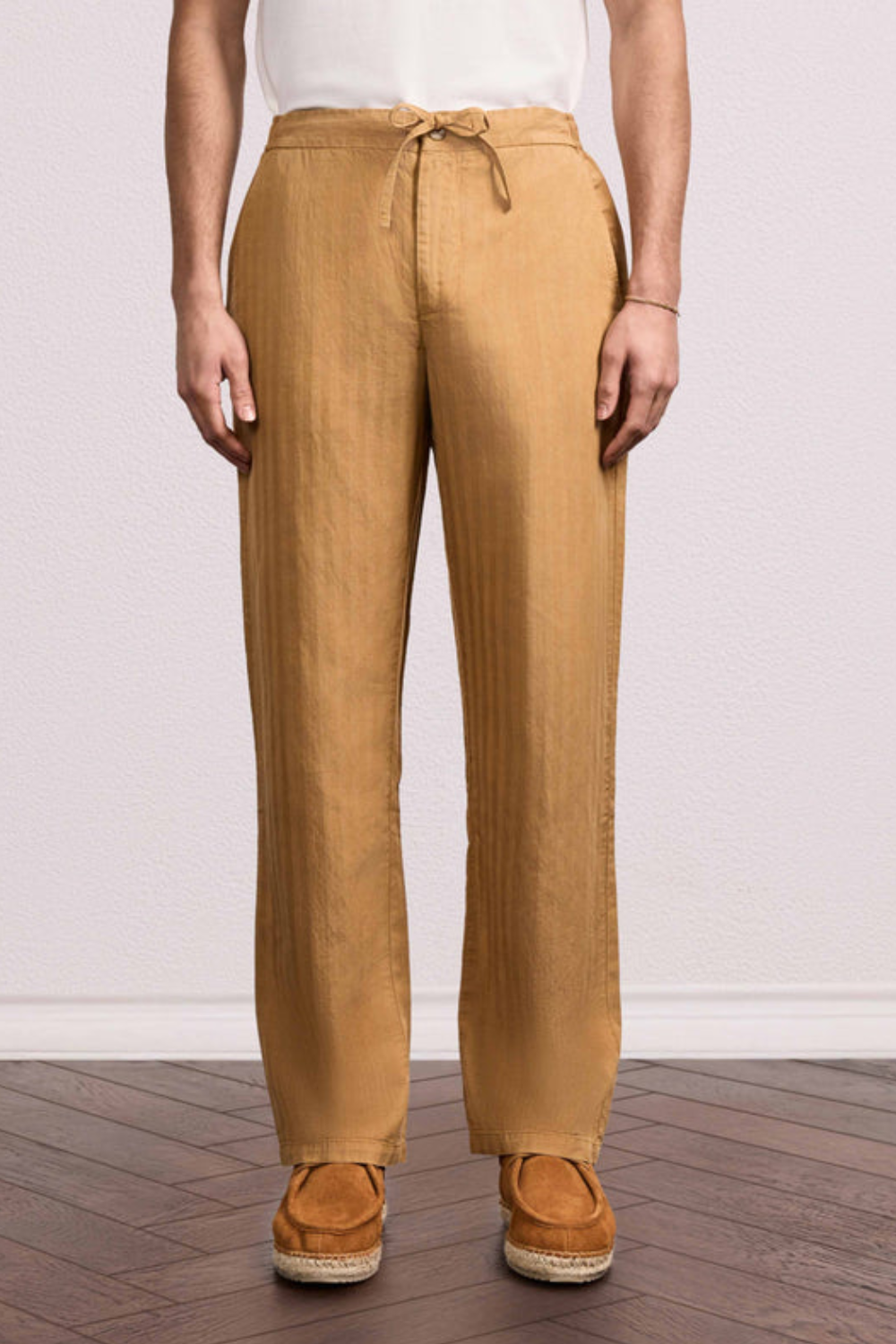 Load image into Gallery viewer, Mendes Linen Blend Trousers Stone Beige
