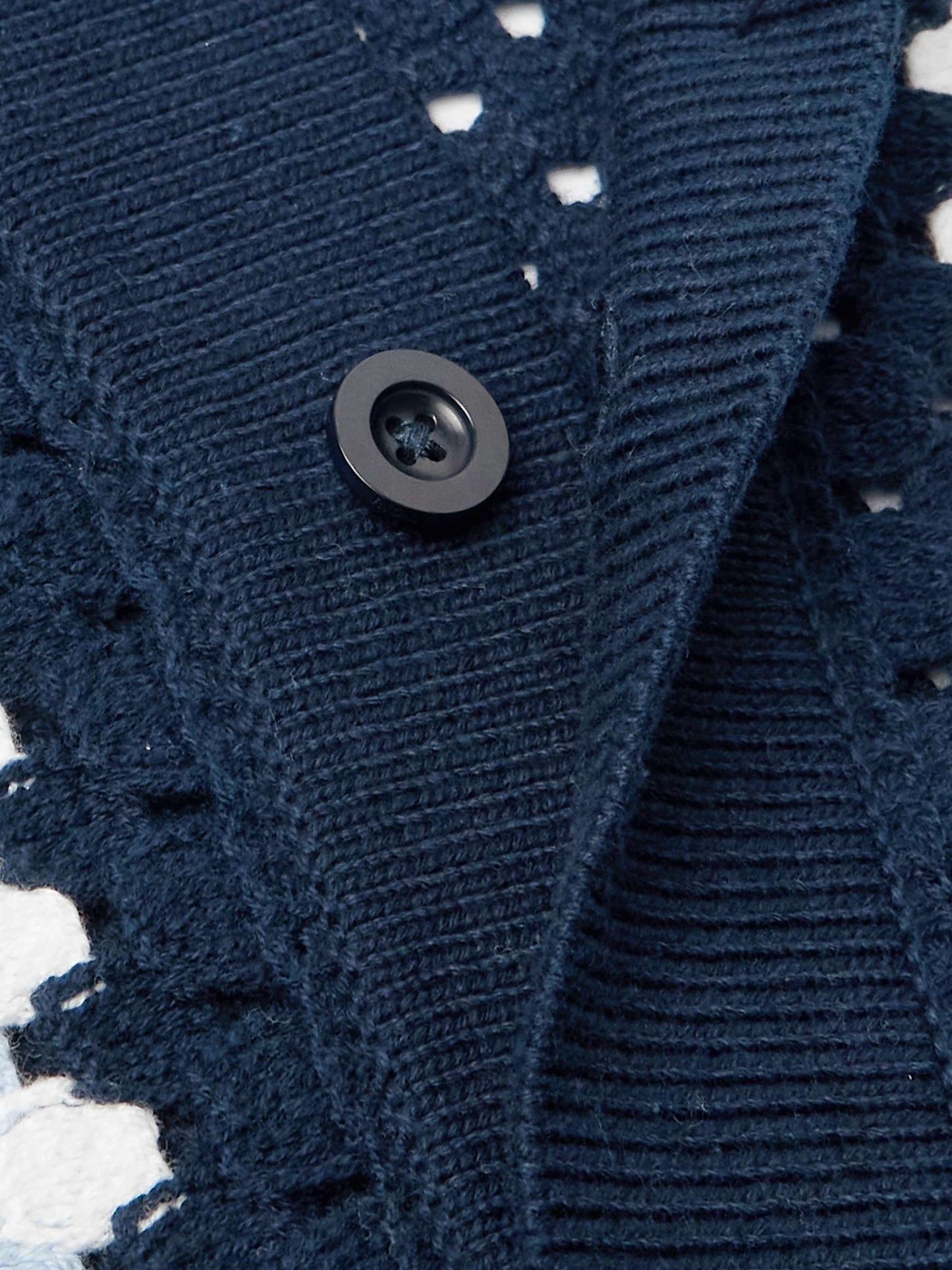 Load image into Gallery viewer, Pinto Cotton Crochet Cardigan Navy
