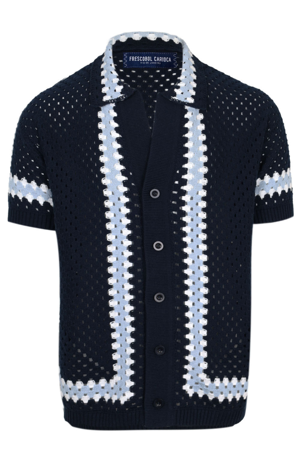 Pinto Cotton Crochet Cardigan Navy