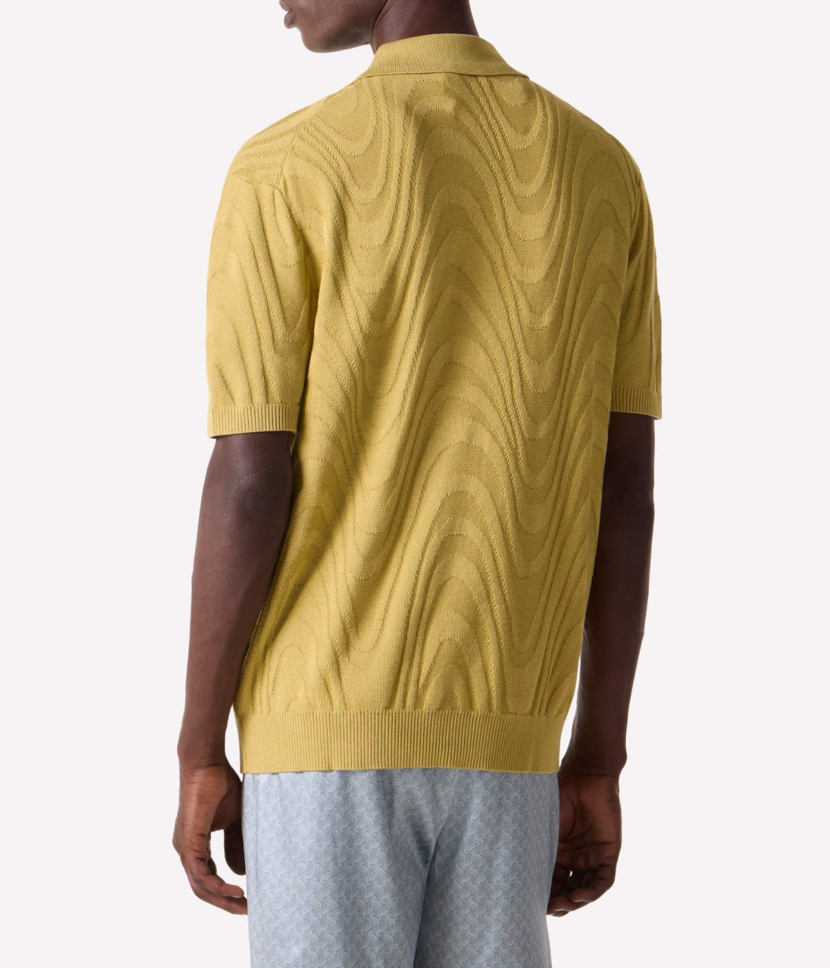 Load image into Gallery viewer, Rino Cotton Blend Jacquard Knit Polo Willow Green
