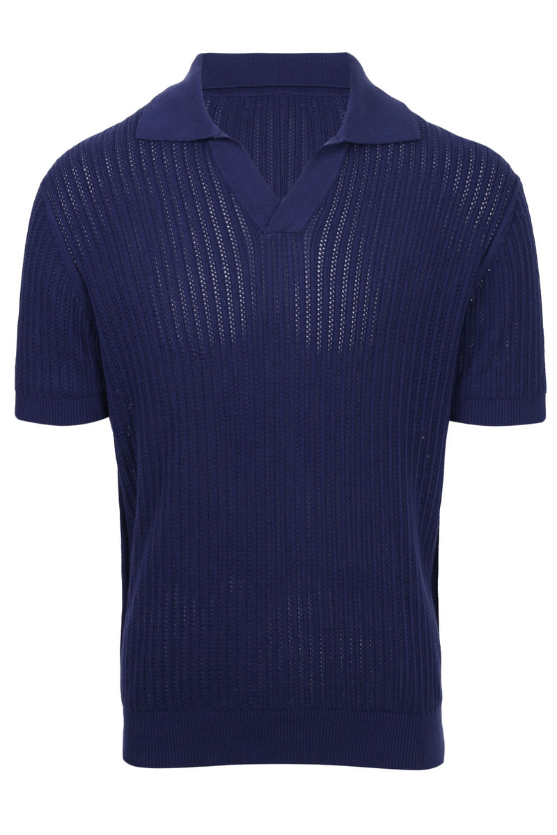 Rino RC Chain Stitch Knitted Polo Dusk