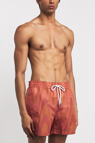 Rio Swim Short Copa Grain Print Copper