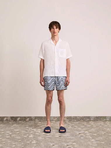 Rio Swim Short Fibra Print Coastal Blue