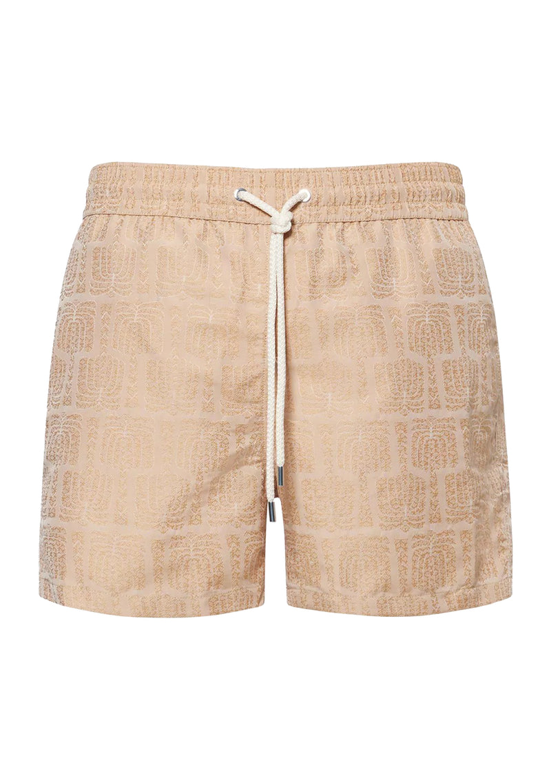 Rio Swim Short Jacquard Palmeira Stone Beige
