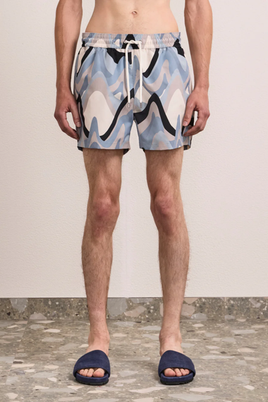 Rio Swim Short Montahna Print Coastal Blue