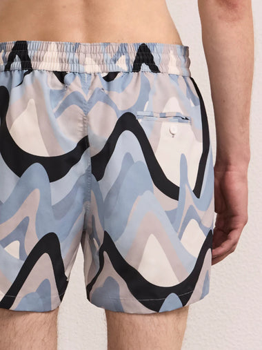Rio Swim Short Montahna Print Coastal Blue