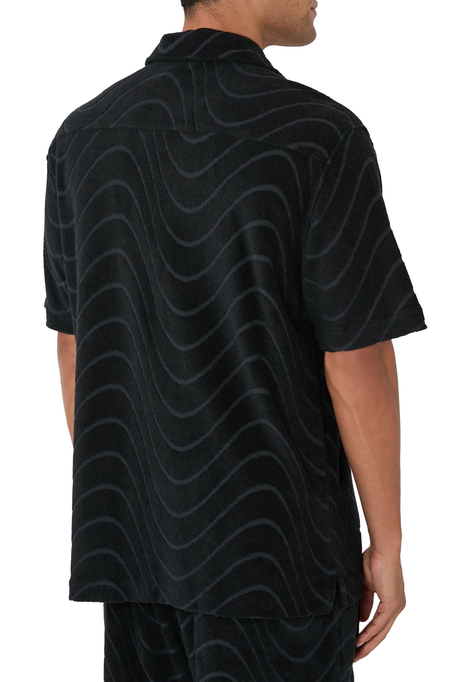 Load image into Gallery viewer, Roberto Fibra Jacquard Terry Shirt Black
