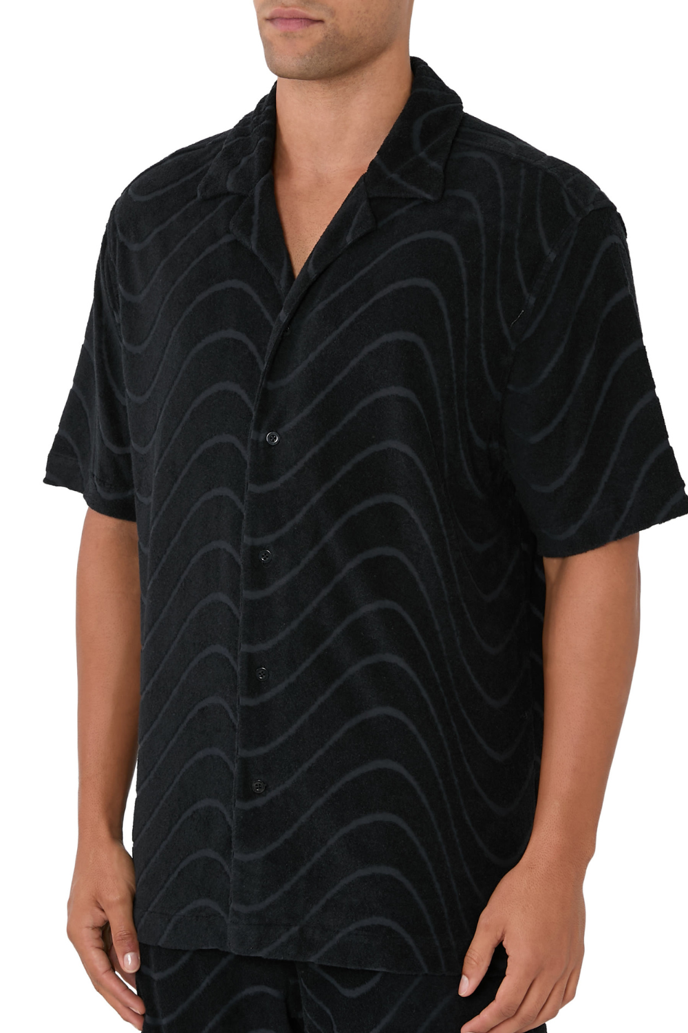 Load image into Gallery viewer, Roberto Fibra Jacquard Terry Shirt Black
