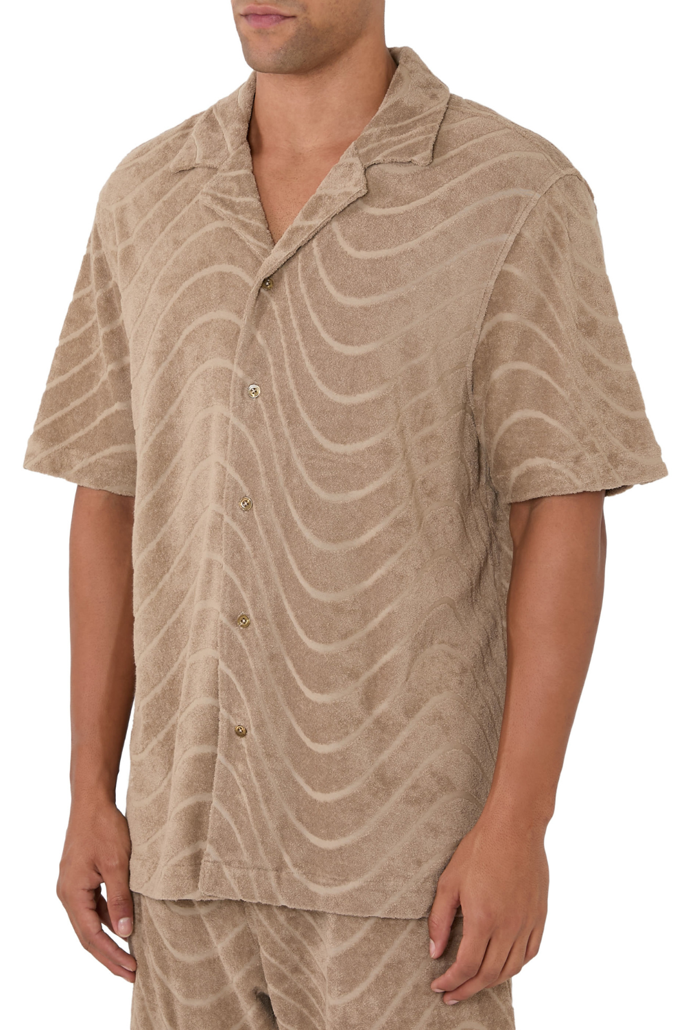 Load image into Gallery viewer, Roberto Fibra Jacquard Terry Shirt Khaki
