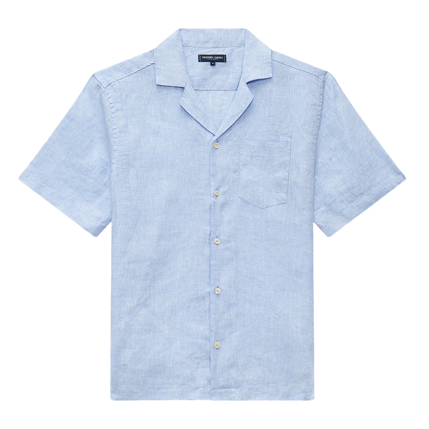 Load image into Gallery viewer, Men’s Angelo Linen Short Sleeve Shirt - Baby Blue - Top
