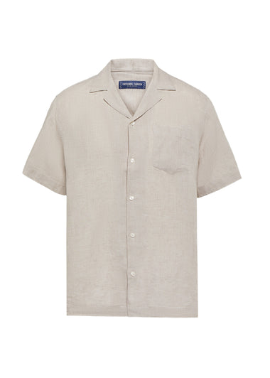 Angelo Linen Shirt Short Sleeve Ecru - Shirt