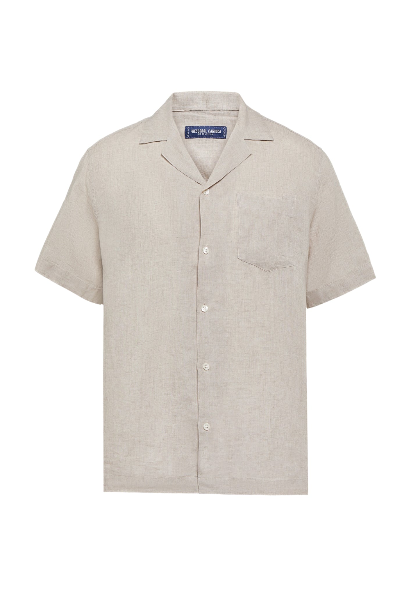 Load image into Gallery viewer, Angelo Linen Shirt Short Sleeve Ecru - Shirt
