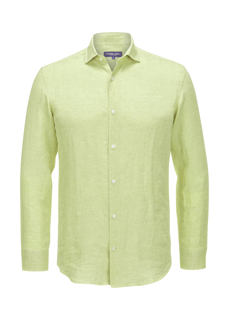 Antonio Linen Long Sleeve Shirt Pistachio