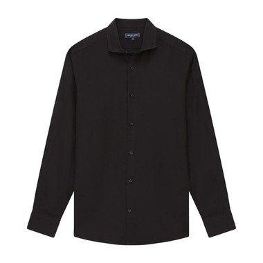 Antonio Linen Shirt Long Sleeve Black - Long Sleeve Shirt