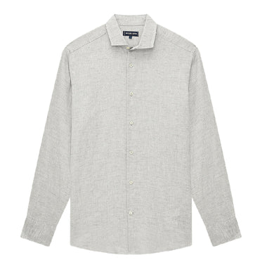 Men’s Antonio Linen Shirt Long Sleeve - Light Grey - Top
