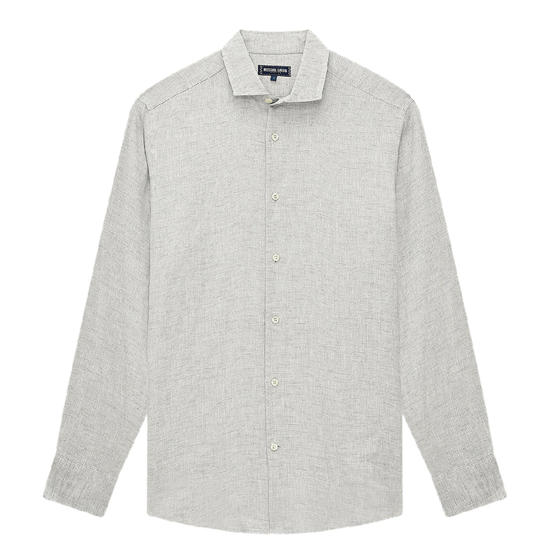 Men's Antonio Linen Shirt Long Sleeve - Light Grey