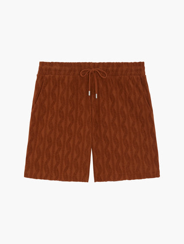 Augusto Terry Jacquard Short Silk Brown - Shorts
