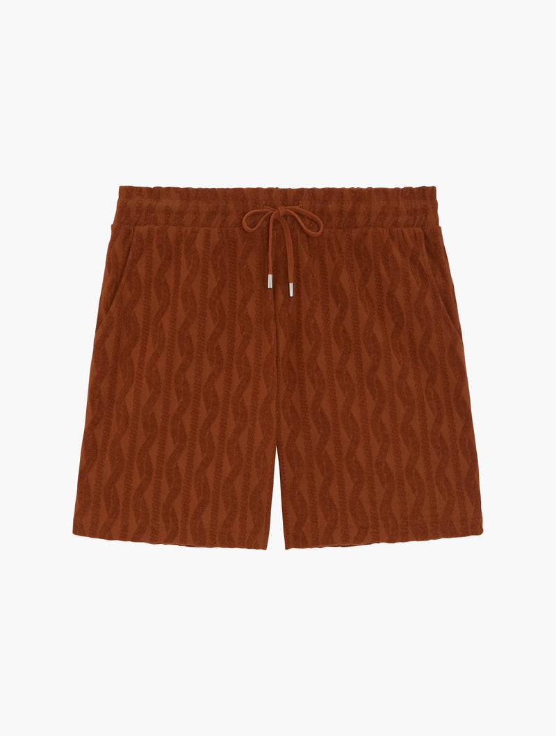 Augusto Terry Jacquard Short Silk Brown