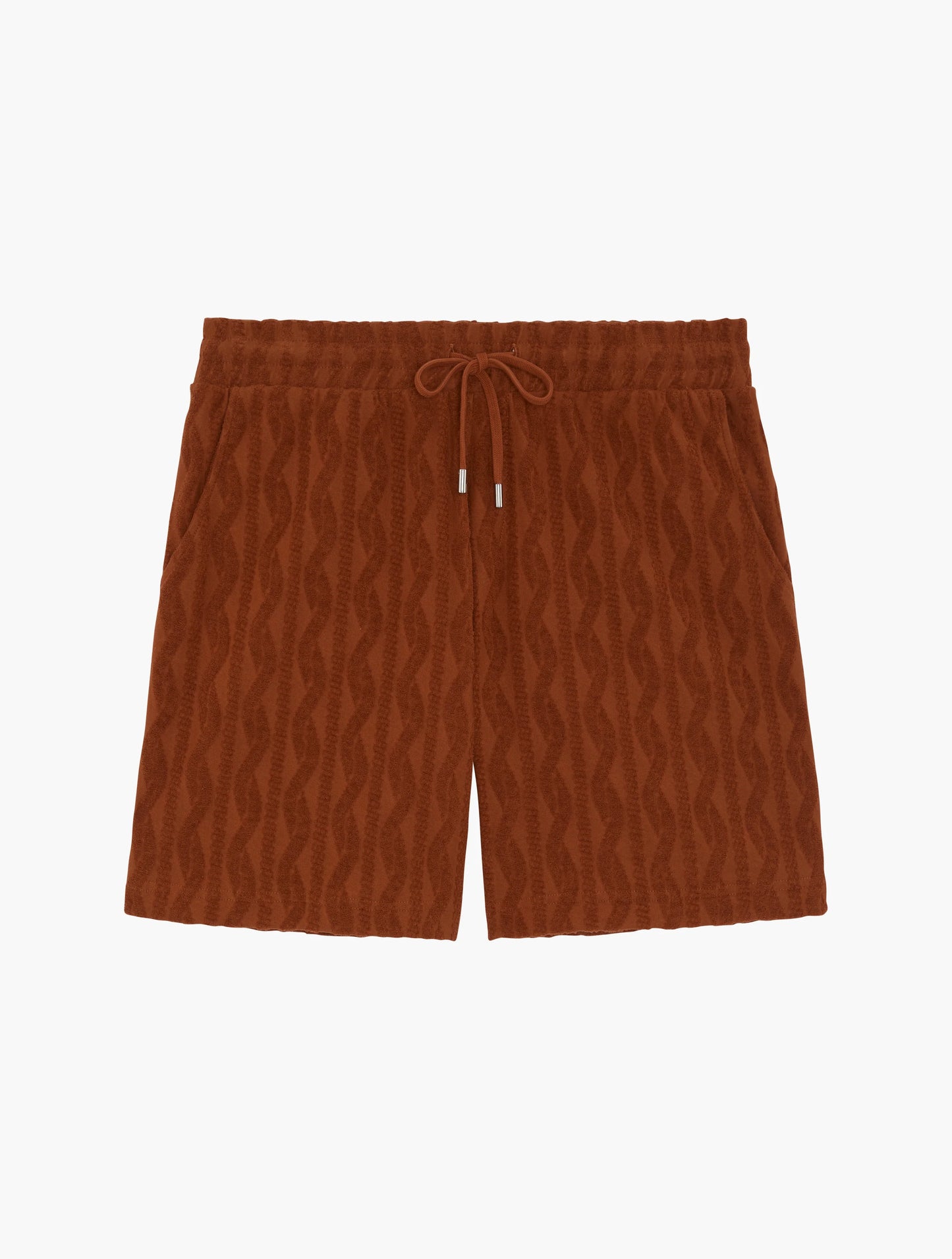 Load image into Gallery viewer, Augusto Terry Jacquard Short Silk Brown - Shorts

