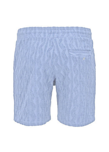 Augusto Terry Jacquard Short Chambray Blue
