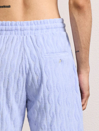 Augusto Terry Jacquard Short Chambray Blue