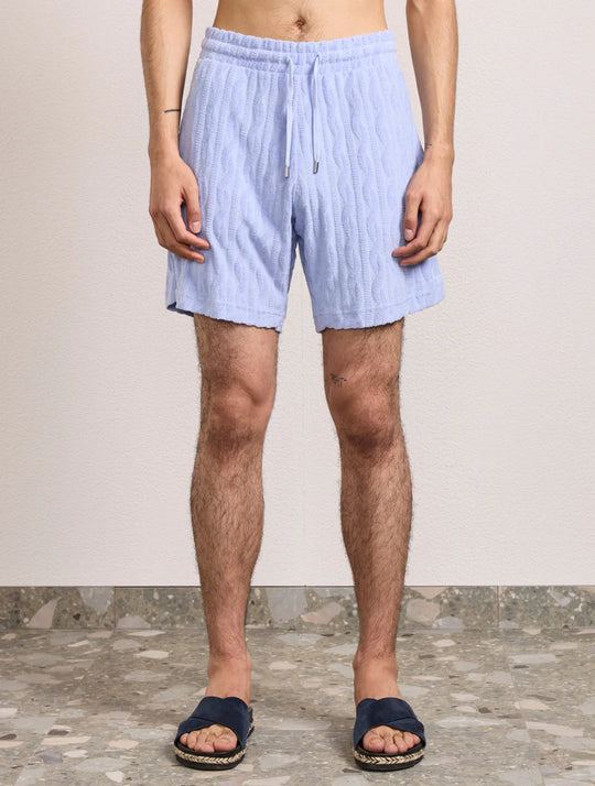 Augusto Terry Jacquard Short Chambray Blue