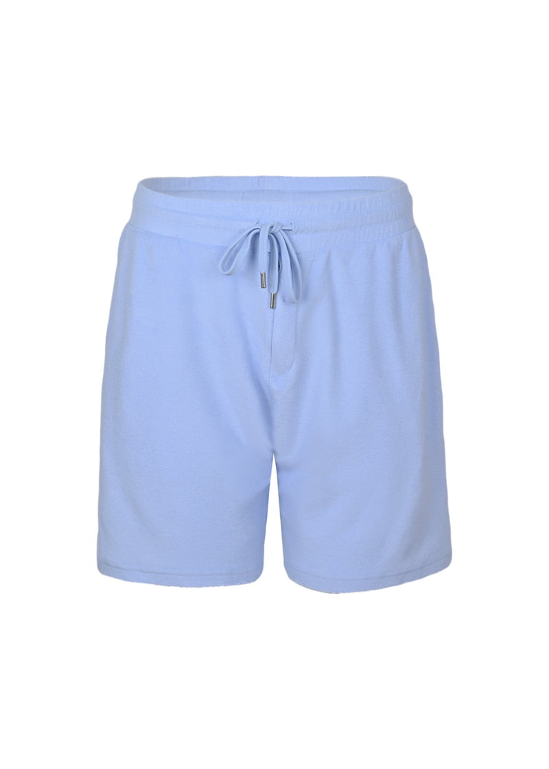 Augusto Terry Cotton Blend Shorts Baby Blue