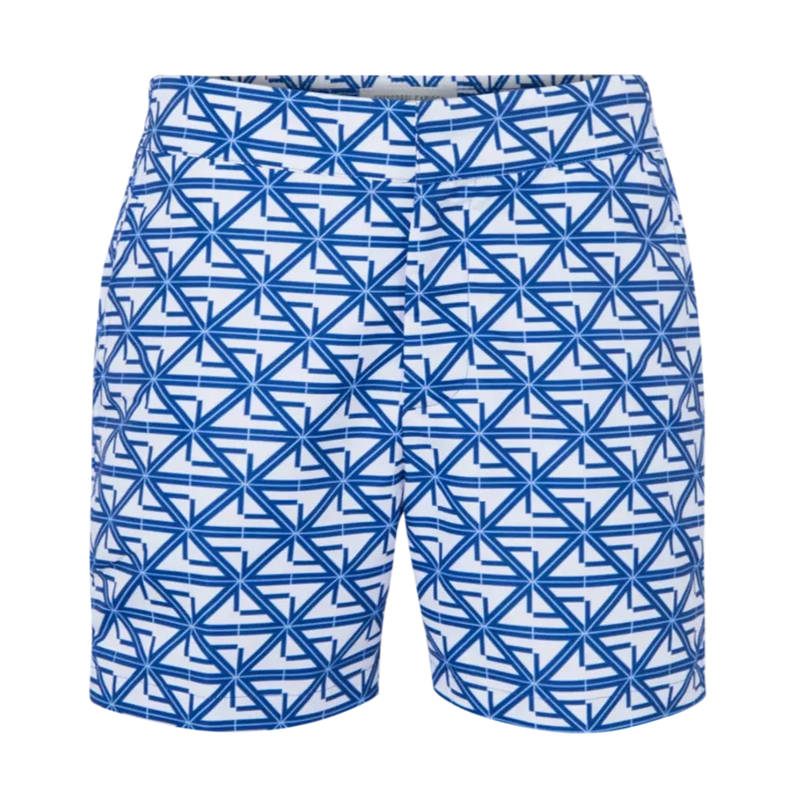 Classic FC Monogram Print Swim Shorts White/Ocean Blue