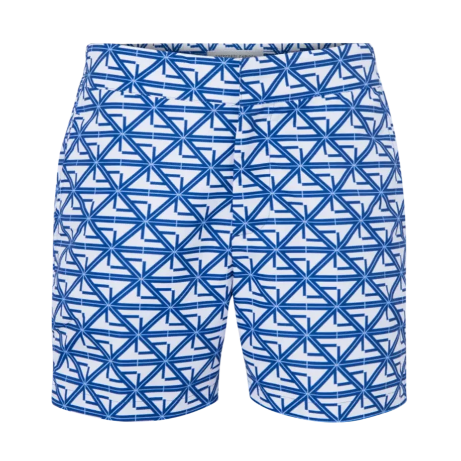 Load image into Gallery viewer, Classic FC Monogram Print Swim Shorts White/Ocean Blue - Swim Shorts
