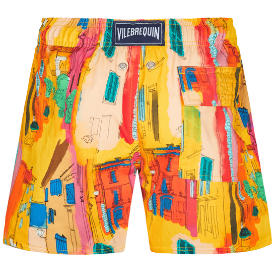 Load image into Gallery viewer, Boys Stretch Swim Shorts Sunny Streets
