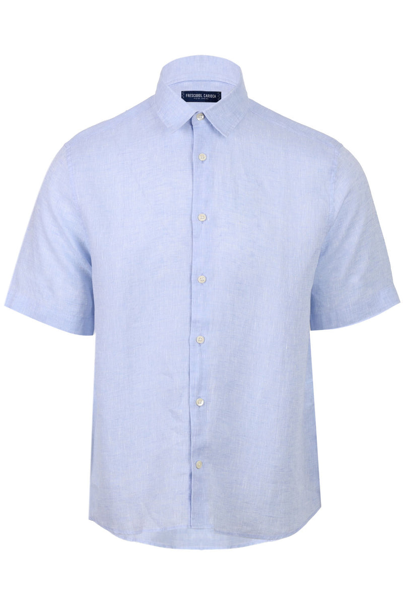 Castro Classic Linen Short Sleeve Shirt Baby Blue