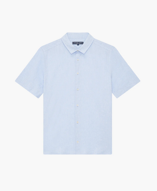 Castro Classic Linen Short Sleeve Shirt Baby Blue - Short Sleeve Shirt