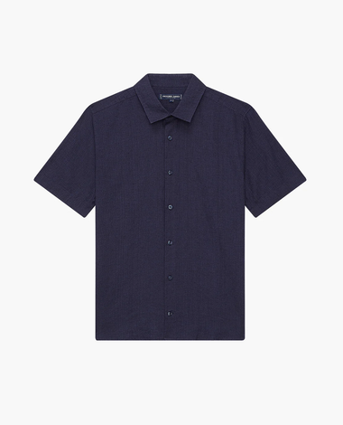 Castro Classic Linen Short Sleeve Shirt Midnight Blue - Short Sleeve Shirt