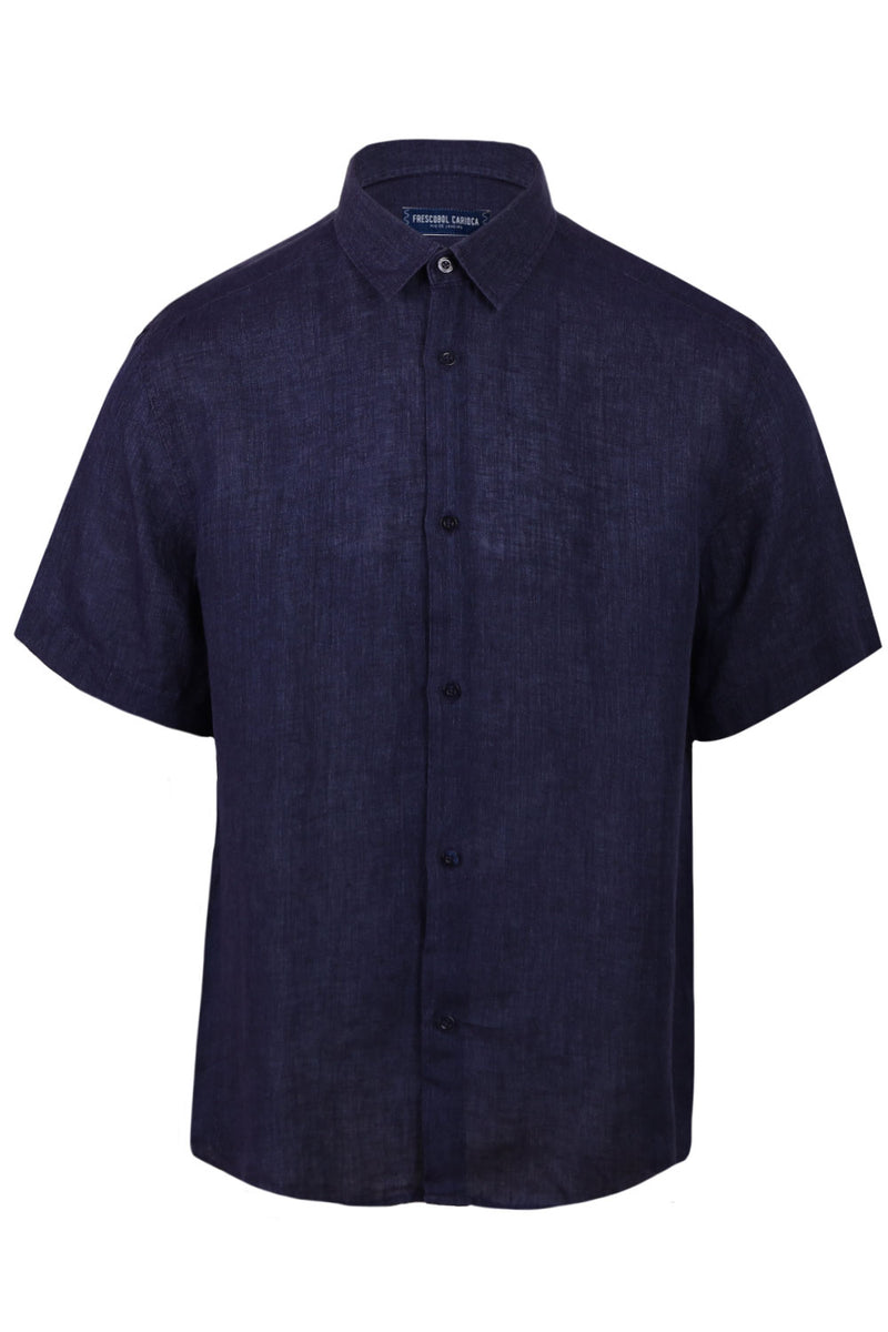 Castro Classic Linen Short Sleeve Shirt Midnight Blue