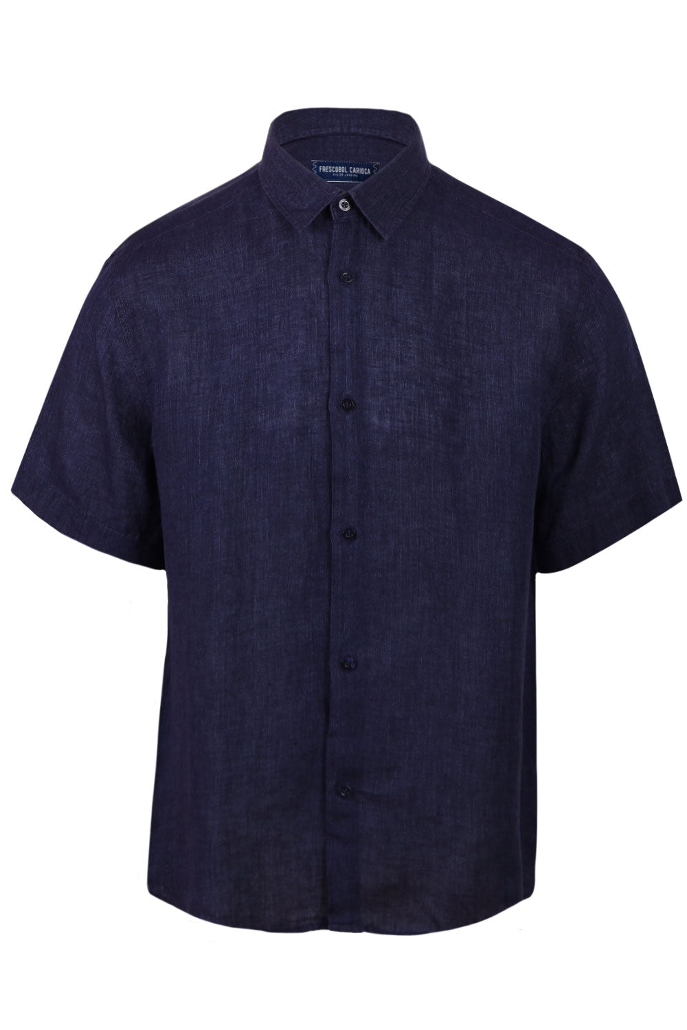 Load image into Gallery viewer, Castro Classic Linen Short Sleeve Shirt Midnight Blue
