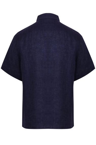 Castro Classic Linen Short Sleeve Shirt Midnight Blue