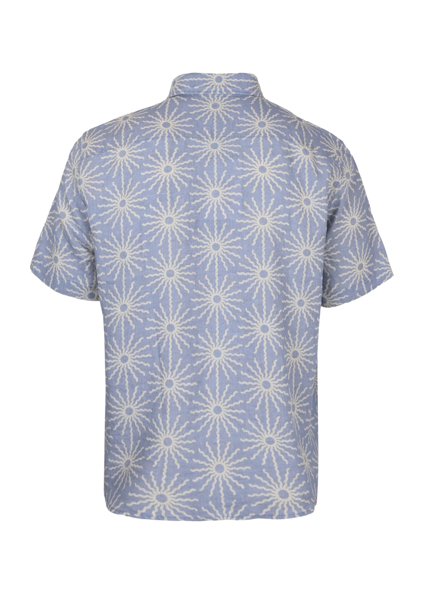 Load image into Gallery viewer, Castro Linen Copa Sol Printed Short Sleeve Shirt Chambray Blue
