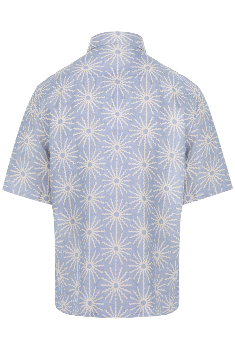 Load image into Gallery viewer, Castro Linen Copa Sol Printed Short Sleeve Shirt Chambray Blue
