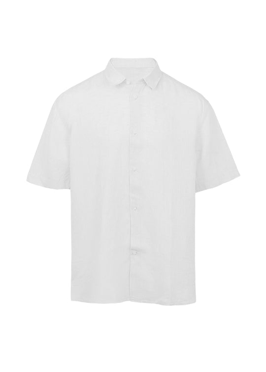 Castro Classic Linen Short Sleeve Shirt White - Short Sleeve Shirt