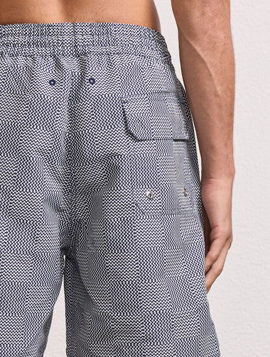 Santos Copa Check Print Swimshorts Dusk - Swim Shorts