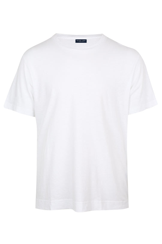 Load image into Gallery viewer, Dinis Linen Blend T-Shirt White
