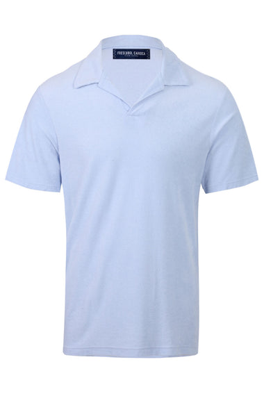 Faustino Terry Cotton Blend Polo Baby Blue