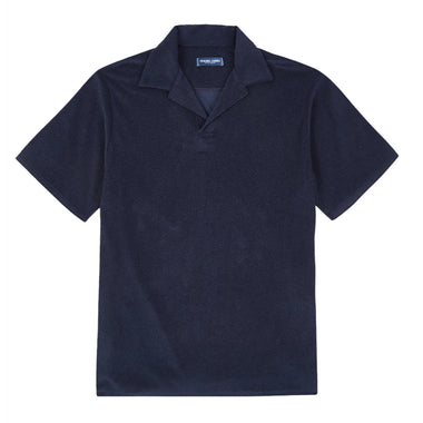Men’s Faustino Terry Cotton Blend Polo - Navy Blue - Top